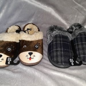 2 pairs of slippers boys kids child size 9/10